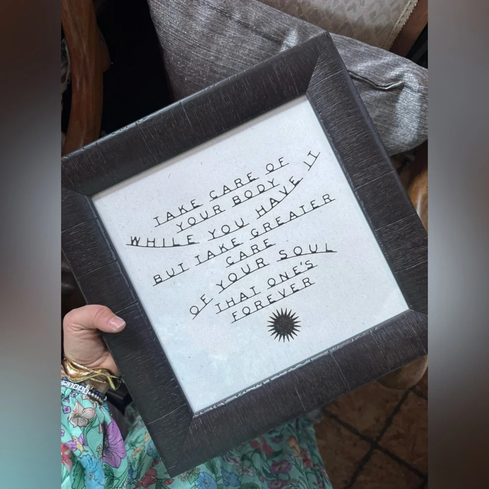 Black Framed “Take Care of Your Body and Soul” Inspirational  Wall Art